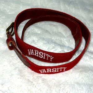 NWOT UO Needlepoint “VARSITY” Leather/Cotton Belt